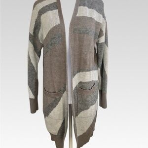 Kathy Ireland Neutral Tones Open Front Cardigan size S
